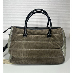 NewbarK Quilted Suede Leather Tote Shoulder Bag Travel Messenger Handmade in USA